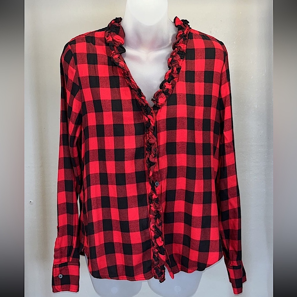 GAP Women’s Plaid Flannel Button Down Shirt, Sz. M